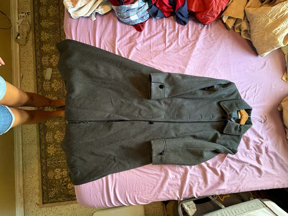 Mario De Pinto MDP Vintage Gray Wool Long Coat Size 18W